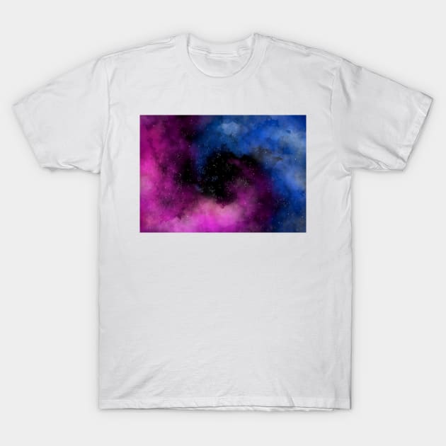 Colorful watercolor spiral nebula galaxy background T-Shirt by t-shiit